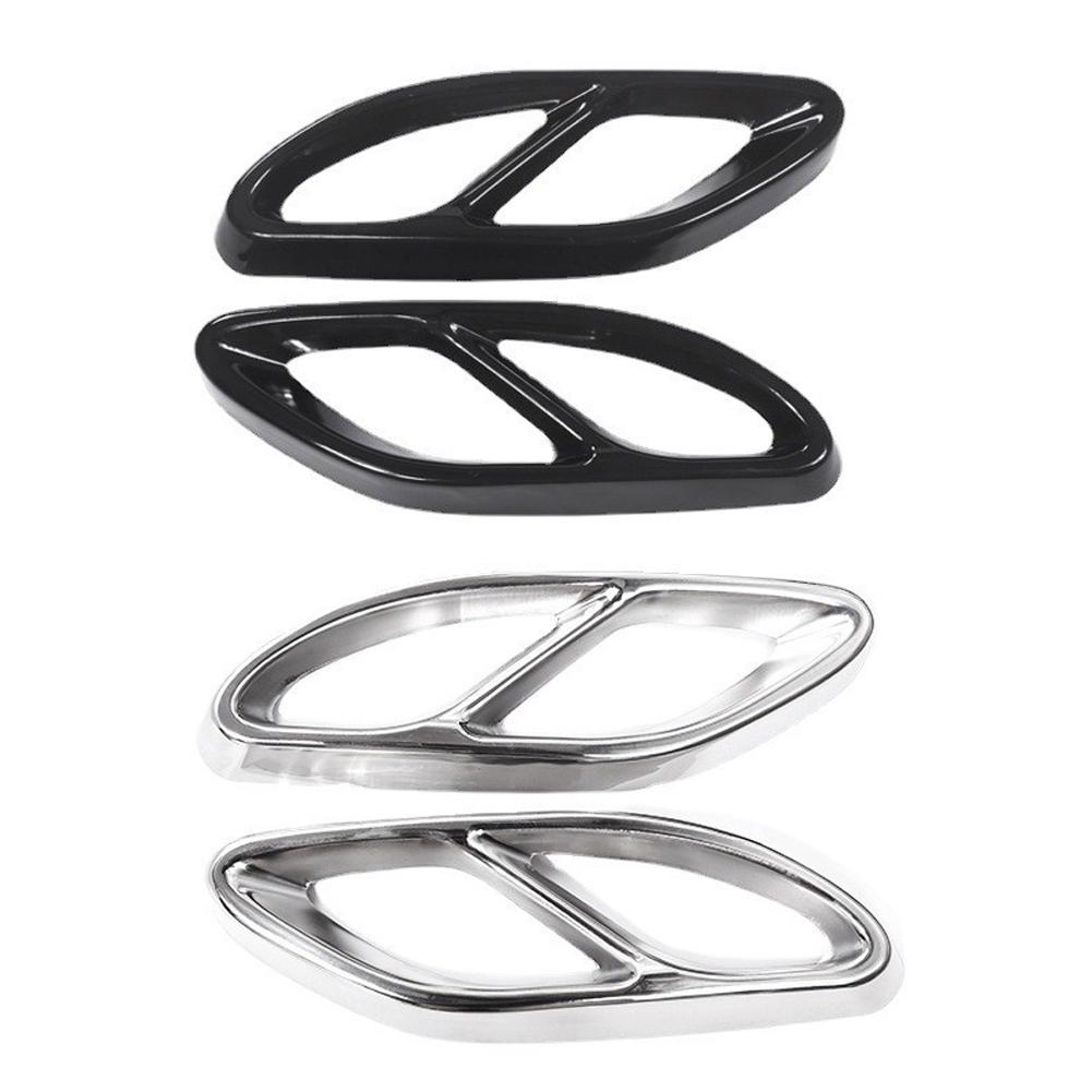 For Mercedes Benz A/C/E/B/GLC/CLA/CLS Class Car Exhaust Tip Muffler Pipe Cover 4 Outlet Tail Pipe Rear Diffuser Cover 2Pcs