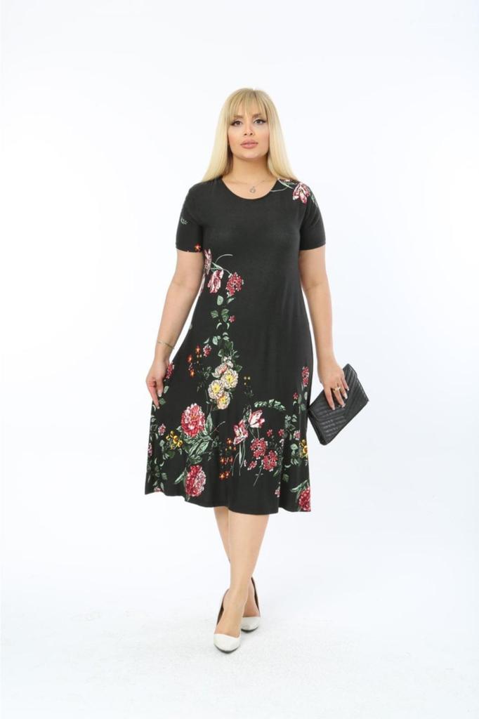 Женское платье большого размера, летнее платье из вискозы и чесаного хлопка с талией