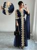 Элегантное formalное платье с V-образным вырезом, вышивкой и длинными рукавами