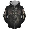 Fashion 3D All Over Printed Black Hoodie/Jacket Unisex Gothic Zipper Sweatshirt Personality Men's Pullover Street Wear