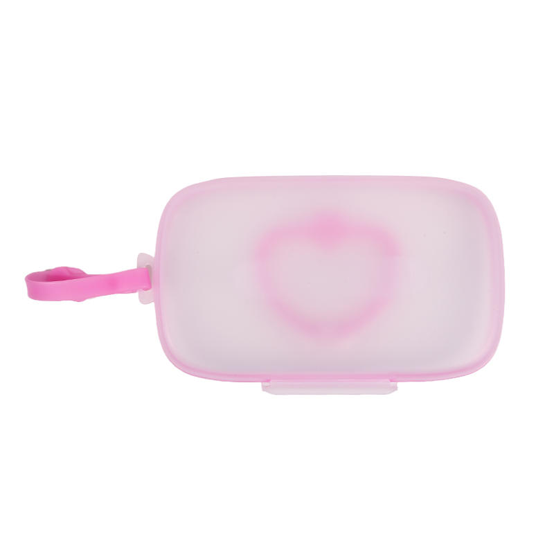 1 шт. Портативный контейнер для хранения влажных салфеток и масок в форме сердца из полипропилена с защелкой для детских путешествий, держатель для салфеток