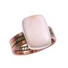 Ювелирное кольцо из стерлингового серебра 925 пробы с натуральным розовым опалом, двухцветное ювелирное кольцо S.8.5 b0A37