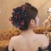 Cloth Hair Claw Feather Flower Pearls Hair Accessories Fashion Grasping Clip  for Girl