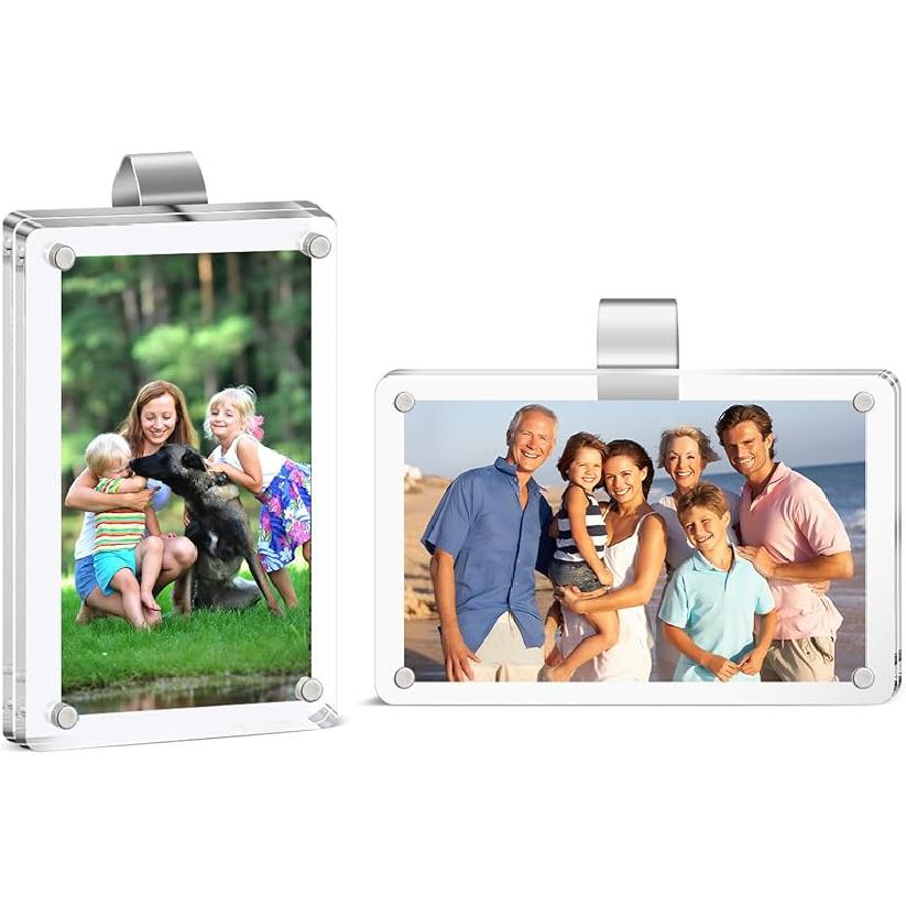 2 Pcs Car Picture Holder For Sun Visor, 2.4×3.5 Inch Acrylic Magnetic Visor Photo Clip For Car, Car Sunshade Photo Frame, Display Your Precious