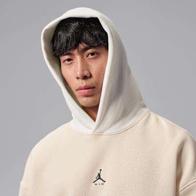 Men's Jordan Brooklyn Sweatshirts Men's Pearl White/Canvas White/Black Hooded (Non-detachable) Moderate