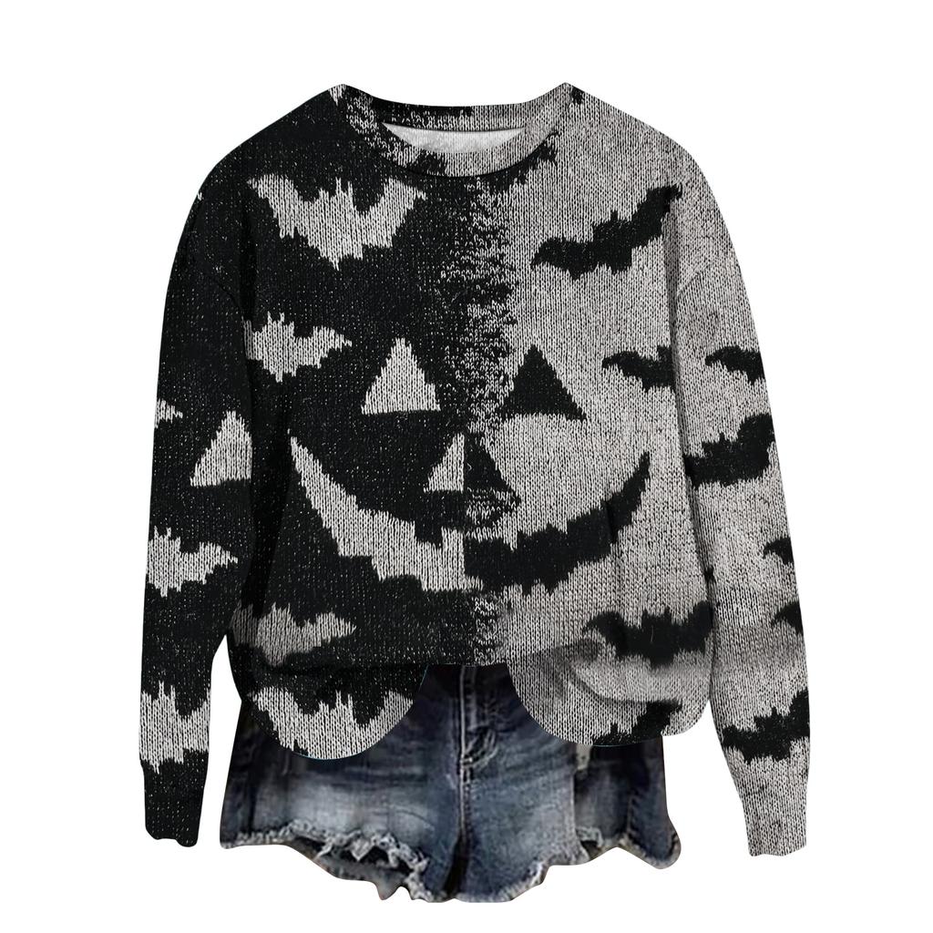 Women's Fashion Printed Long Sleeve Loose Round Neck Sweatshirt Top Fall