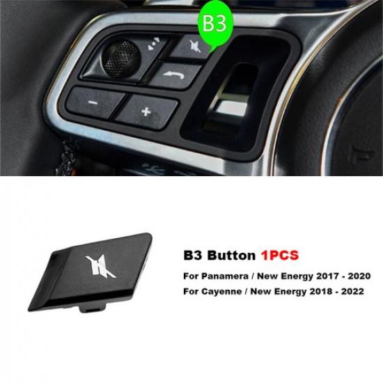 1x Matte Black Car Steering Wheel Switch Button Fix For Porsche Panamera 2017-20
