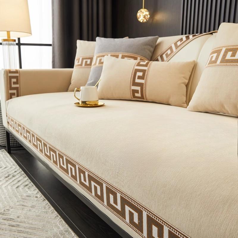New Chinese Style Anti Slip Sofa Mat Chenier Four Seasons Universal Sofa Cover Sofa Cushion Cover Dust Cover Towel Couch Decor