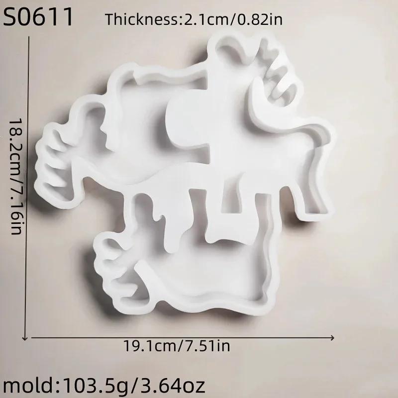 Cement Plaster Silicone Mold Cute Elks Candle Mold 3 Elk Deer DIY Handmade Christmas Deer Ornaments Decoration