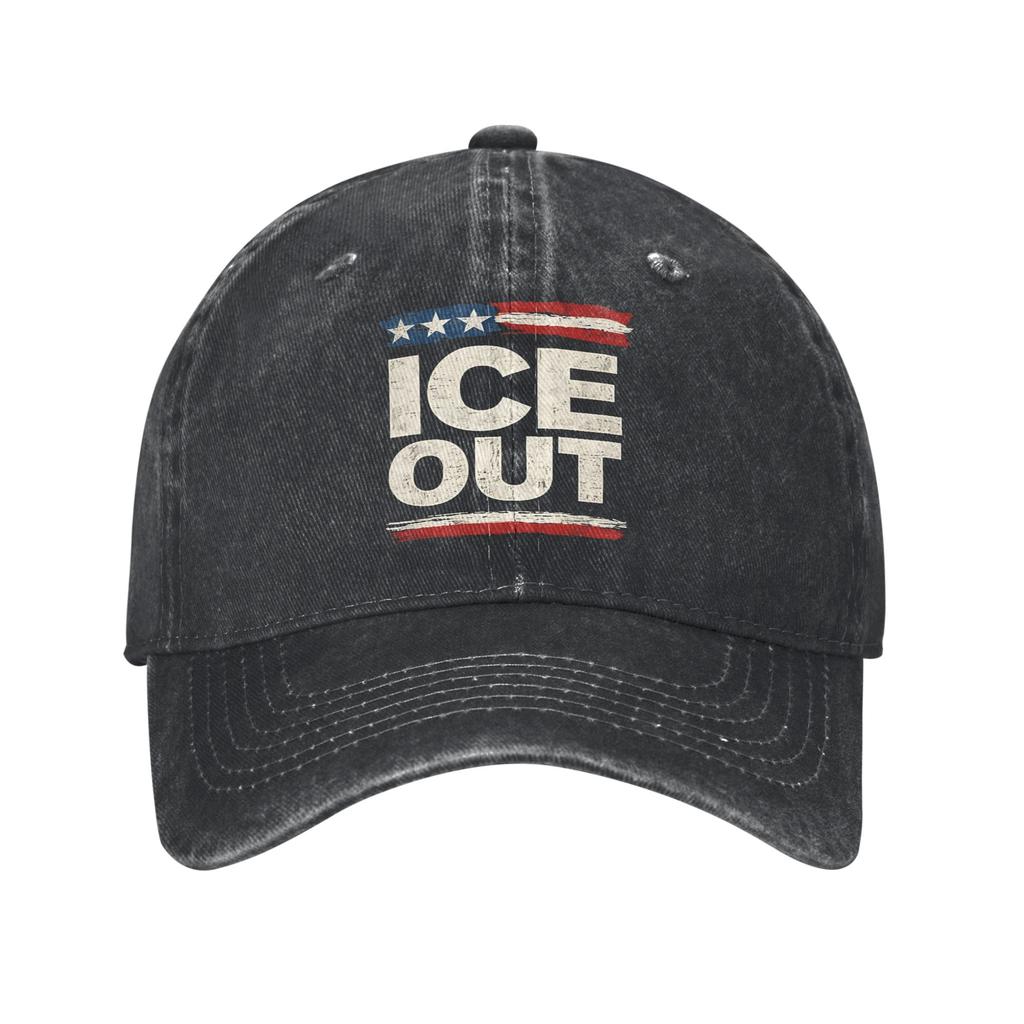 ice Out Anti Ice Minneapolis Abolish Ice Print Cap For Unisex Cotton Trucker Hat Daily Wear Baseball Cap Adjustable