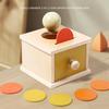 Kid Educational Toy Macaroon Color Spinning Wooden Puzzles Toys 2 In 1 Coin Ball Box Sets Game Baby Shape Cognition Match Toys
