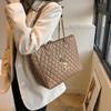 Women's Large Capacity Diamond Lattice Crossbody Tote - Elegant Underarm Shoulder Bag
