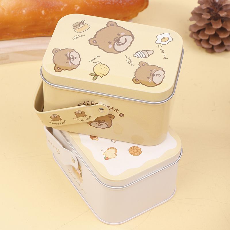 Рождественская жестяная коробка для печенья, подарочная упаковка, банка для конфет, контейнеры для хранения мультфильмов, сладкие праздничные принадлежности с ручкой