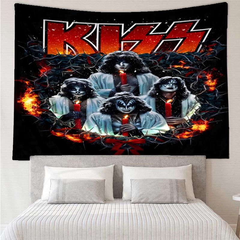 Kiss band Tapestry for Bedroom Aesthetic Classroom Tapestries Wall Hanging for Living Room Dorm Office,Ideal Creative Gift