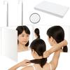 TongWey Adjustable Angle Back 3D Wide Viewing HD Mirror Back of Head 5x Magnification Three-Way Mirror, Self-Cutting, Height, 360° Adjustment, View,