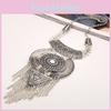 Long Tassel Necklace With Multi Layer Alloy Pendant For Trendy Retro Outfits