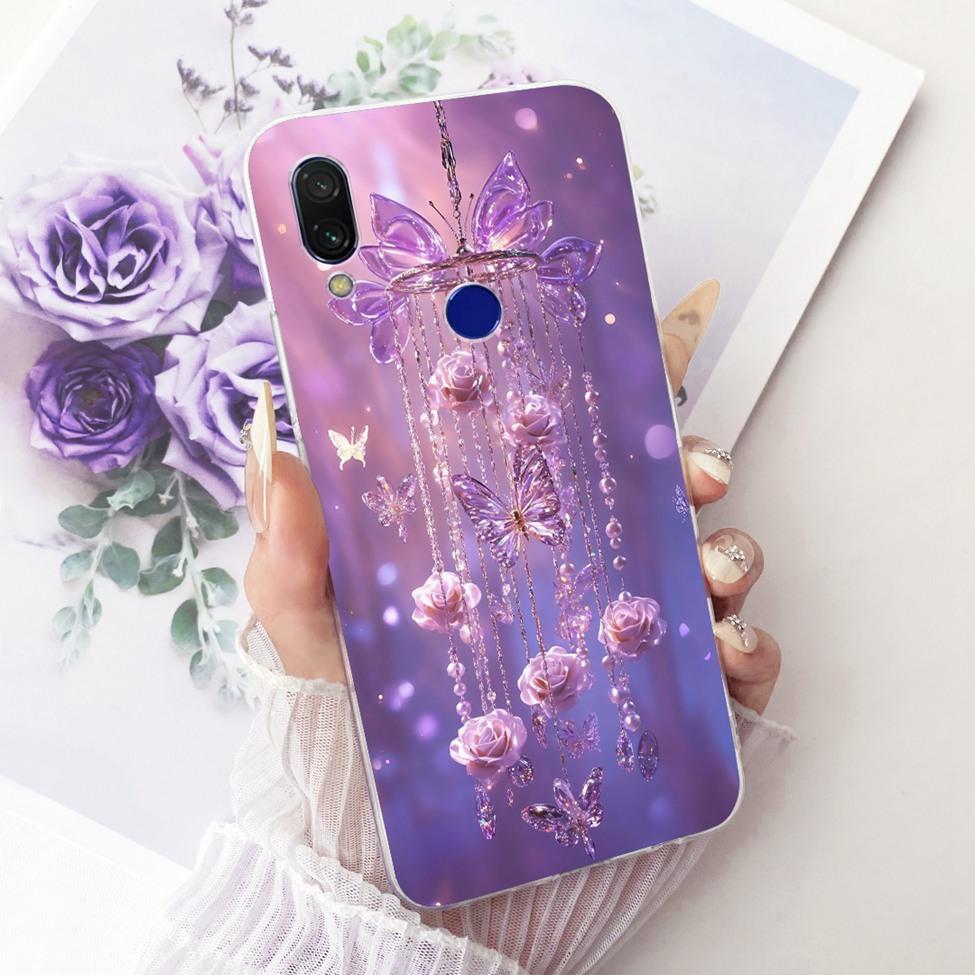 Case For Redmi 7 Cover Transparent Cute Cat Fashion Butterfly Funny Painted Casing M1810F6LI M1810F6LH M1810F6LG