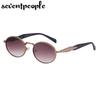 Vintage Metal Frame Round Sunglasses Women  Luxruy Brand Designer Fashion Oval Sun Glasses For New In Retro Shades Eyewear