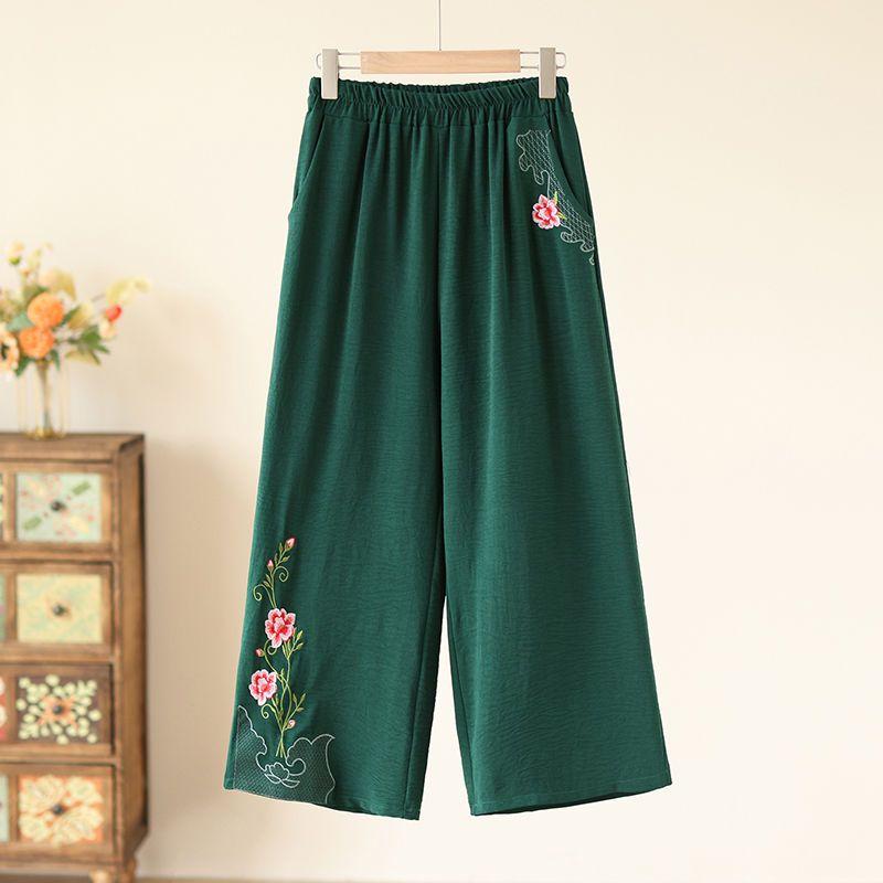 Свободные брюки для женщин среднего и пожилого возраста. Свободные и дышащие укороченные брюки для мам. Брюки-шаровары.