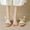 Индивидуализированные 691-3 одно слово с босоножками на толстом каблуке для женщин носить французский сказочный стиль бант одинарная обувь для женщин с юбками