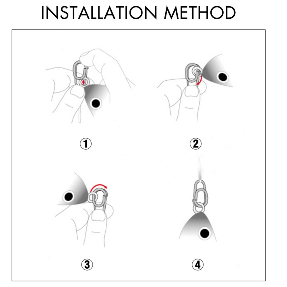 Рыболовные аксессуары Соединительное кольцо для приманки Защелкивающееся овальное разъемное кольцо Подшипник Поворотный разъем для джиг-приманки