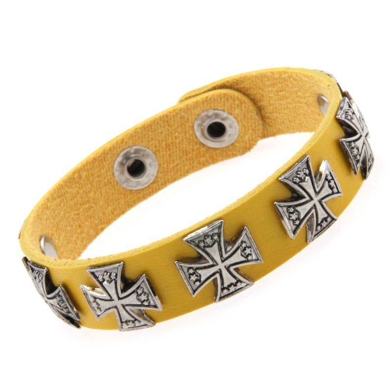 Hipster Hipster Female Personality Vintage Alloy Cross Hip Hop Bracelet Punk Stainless Steel Snap Bracelet