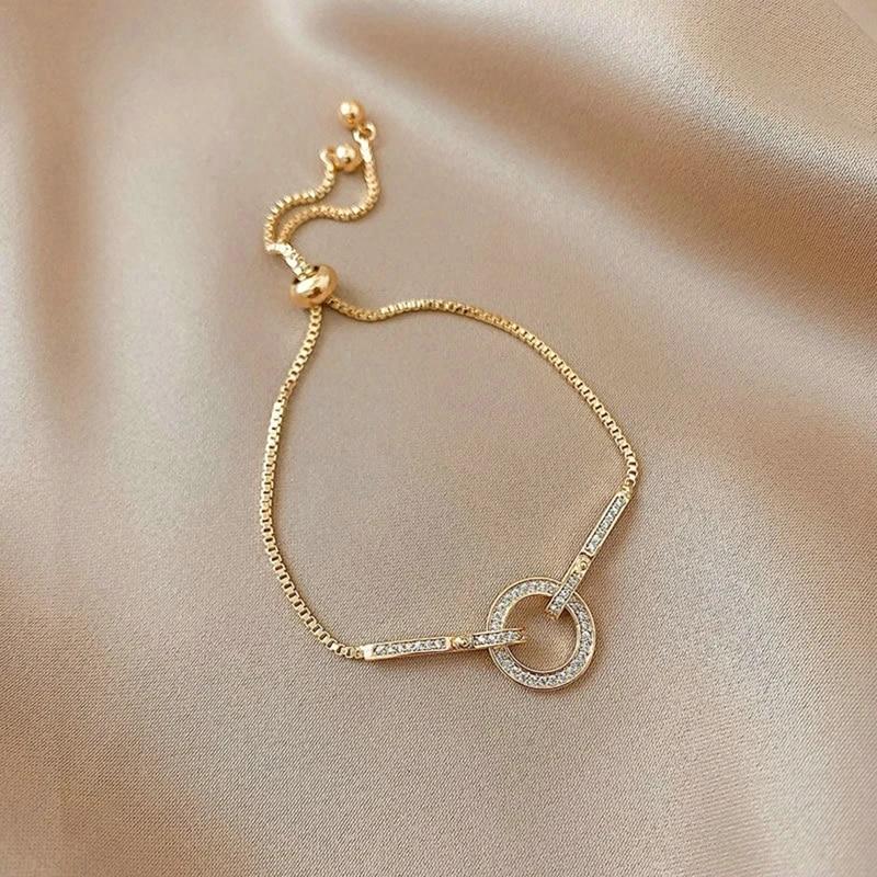 Модный блестящий розовый браслет со стразами и сердечками для девочек Y2K, нежный элегантный регулируемый браслет в стиле феи, женские вечерние ювелирные изделия, подарок