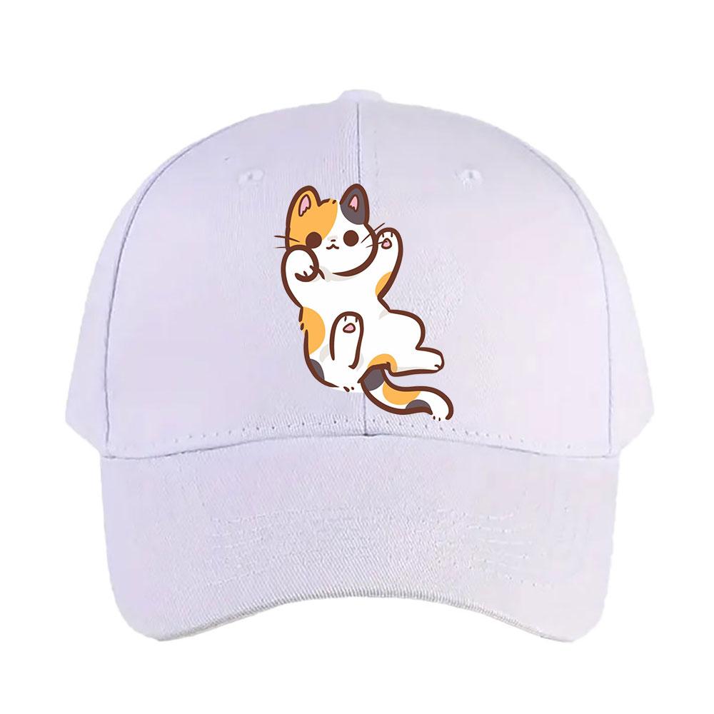 kawaii cat Cap Summer Women Unisex Adult Peaked Hat Fashion Casual Adjustable Printed Baseball Caps Trucker Cap boyfriend