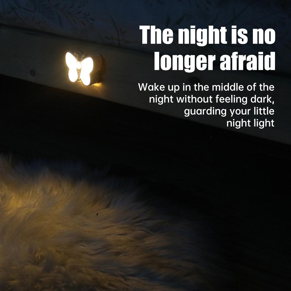 Беспроводной датчик ночник перезаряжаемый магнитный присоска спальня лампа 3-режимный диммируемый бабочка свет для прохода крыльцо прихожая