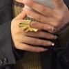 Геометрические Золотые Прочные Сплавные Кольца-Костяшки для Модных Женщин и Мужчин с Дизайнами в Стиле Хип-Хоп Панк Листья