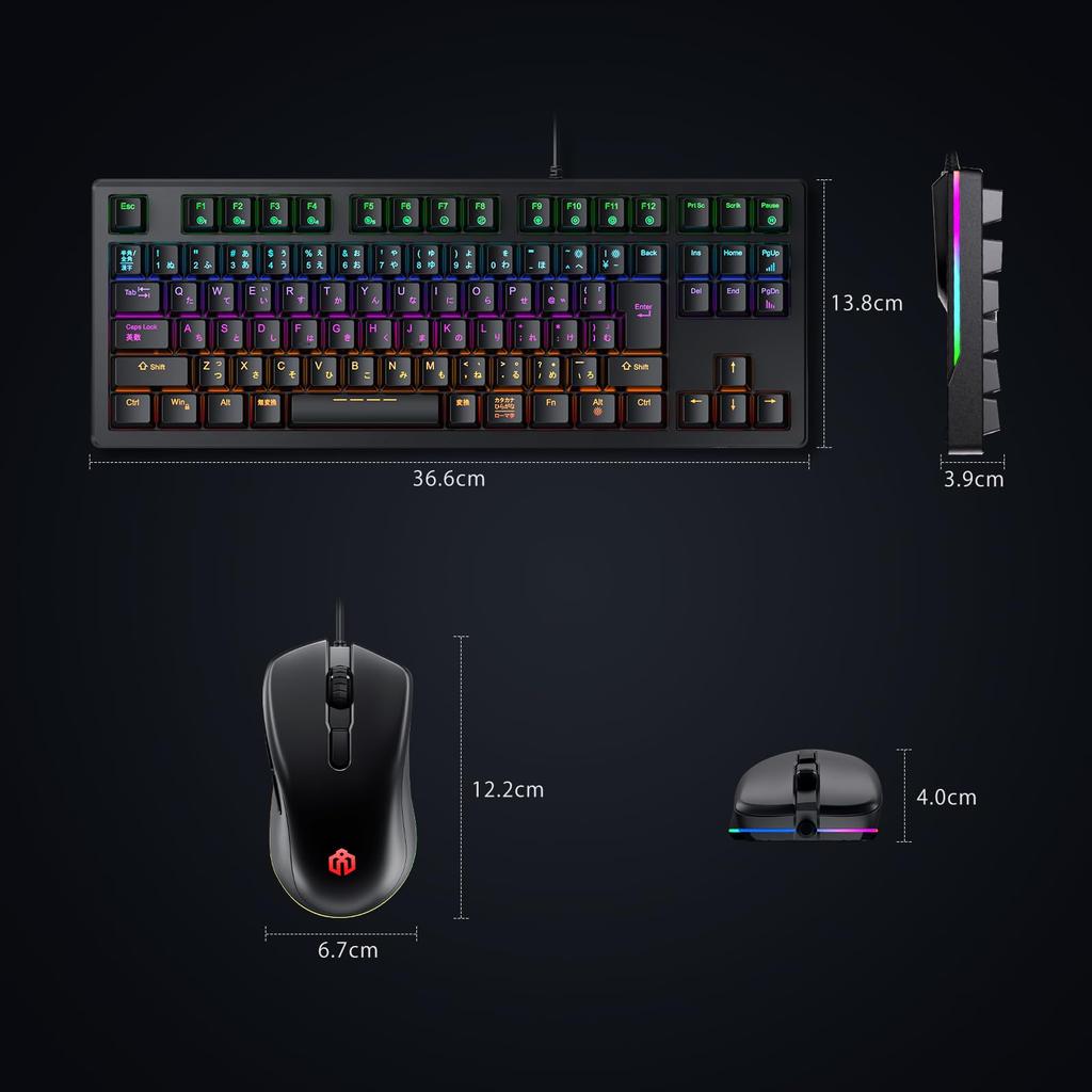 iClever Gaming Keyboard and Mouse Low Macro High G06Combo Set, Wired, Latency, Support, Customizable, Durability, (Black)