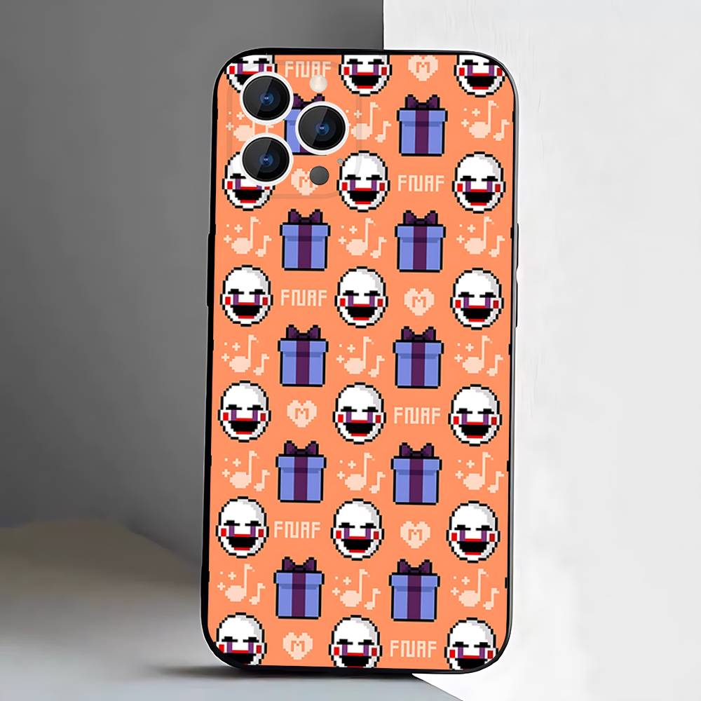 Чехол для телефона Five-Nights-At-Freddys F-Fnaf для iPhone 17,16,15,14,13,12,11,Pro,XS,Max,XR,Plus,E,SE4,Mini Черный Мягкий Чехол
