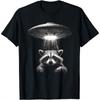 Weird UFO Raccoon Alien T-Shirt Funny T-shirts Custom Printed Shirts Women Men Clothing Tops Tees