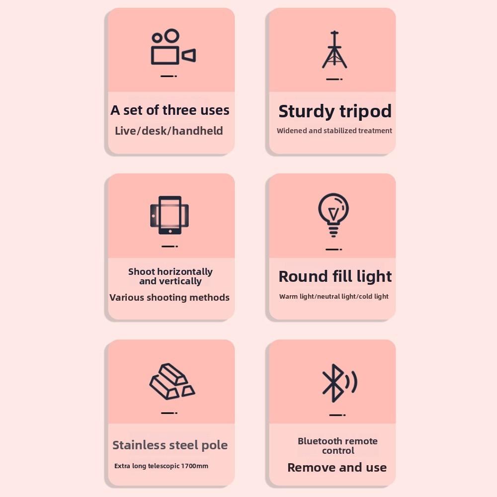 Tripod Bluetooth Selfie Stick With LED Lamp Selfie Stick Stand Telescopic Selfie Stick Travel