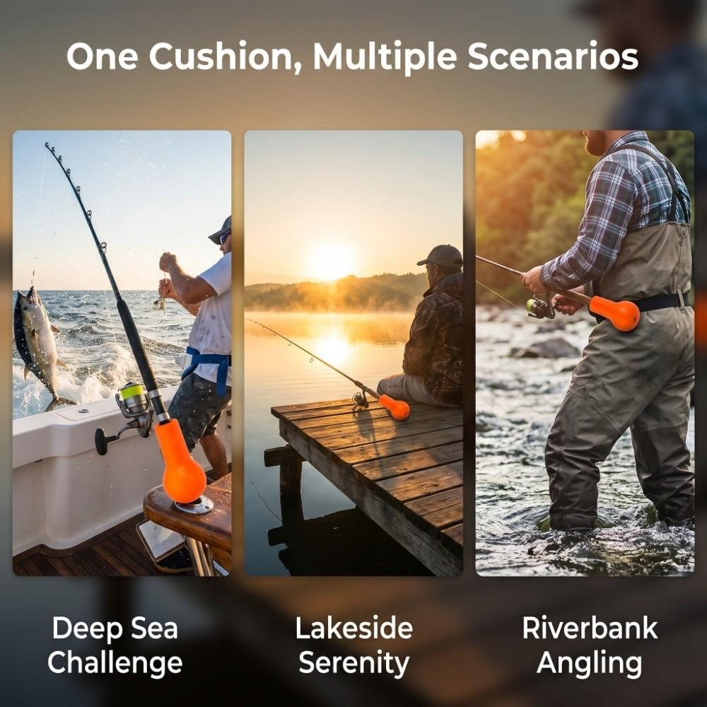 PU Fishing Rod Butt Cushion 3.8cm Pole Diameter Fishing Pole Butt Cushion Large Fishing Rods