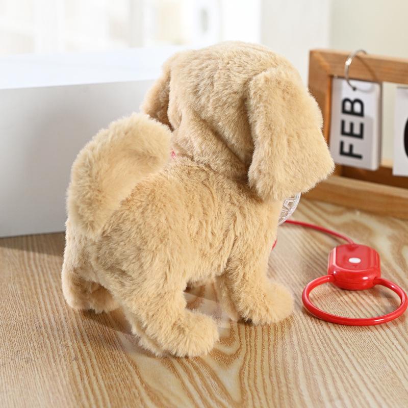 Электрическая плюшевая игрушка-подвеска в виде собаки: С подсветкой, лающий, с подвижным поводком