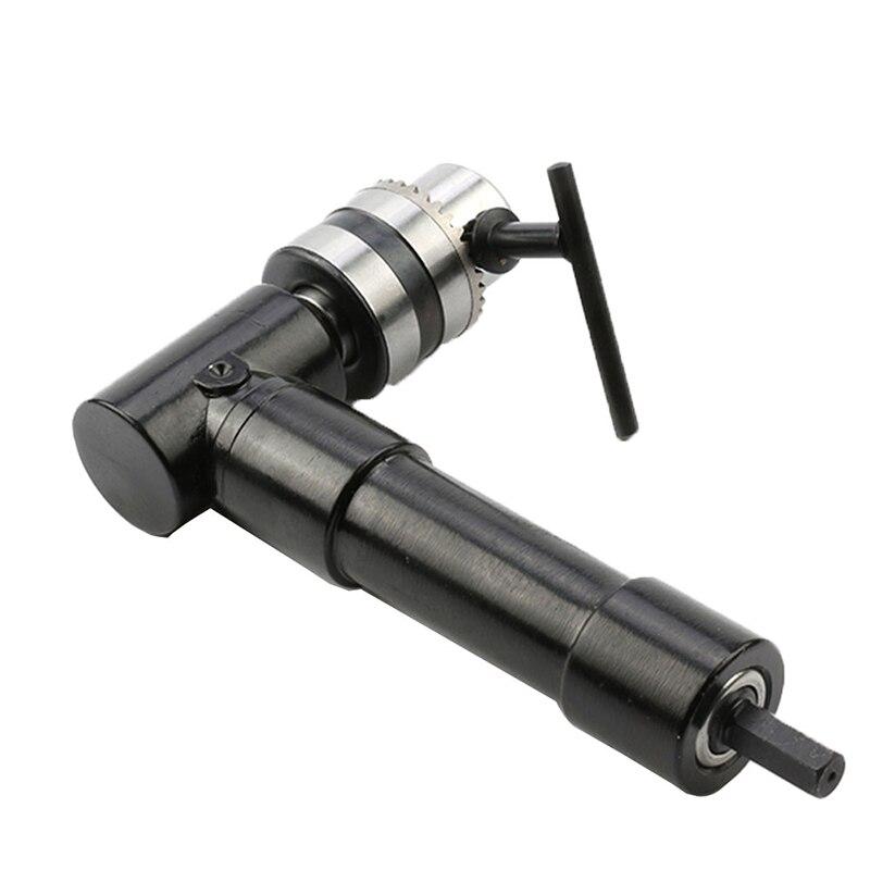 90 градусов черный прямоугольный электрический сверлильный инструмент угловой инструмент из алюминиевого сплава токарный инструмент железный патрон адаптер инструмент для сверления узких пространств