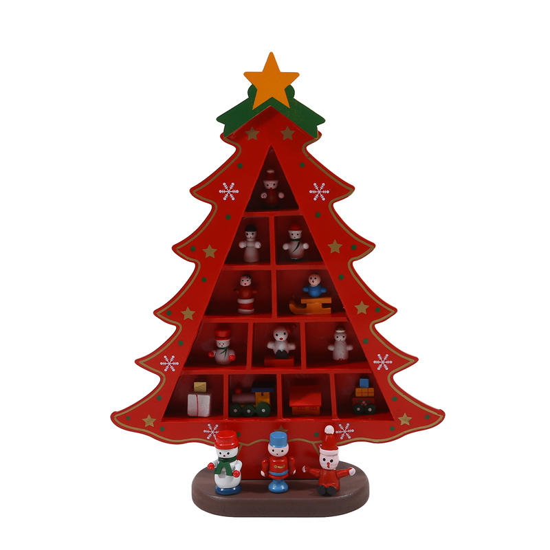 Mini Wood Christmas Tree Decoration Gift Cute Home Desktop Office Decor Party DIY Gift New-Year Children Present