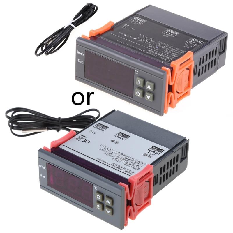 Цифровой светодиодный регулятор температуры Нагрев Градусы Цельсия Термостат Реле Светодиодный выход с датчиком NTC Зонд AC 90-250 В