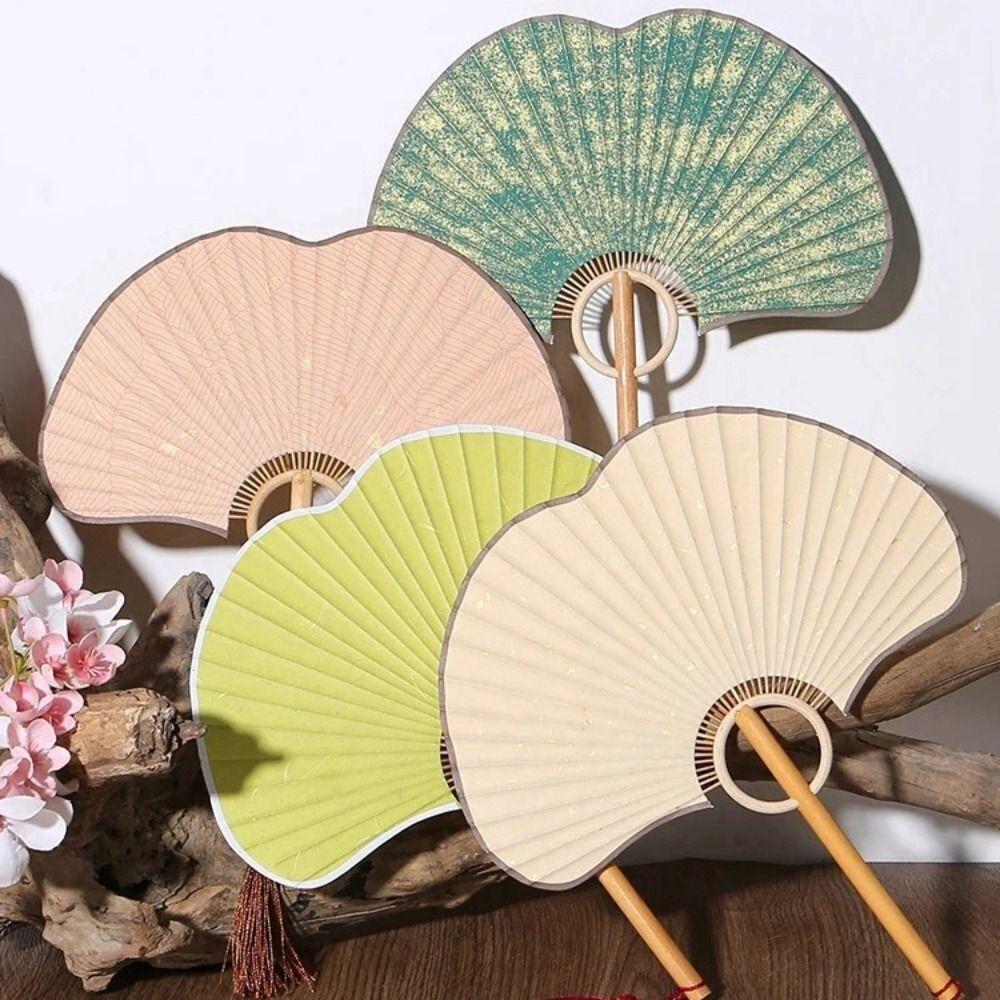 Бумажный Веер из рисовой бумаги Реквизит для фотографий Танцевальный веер Изысканный ручной веер