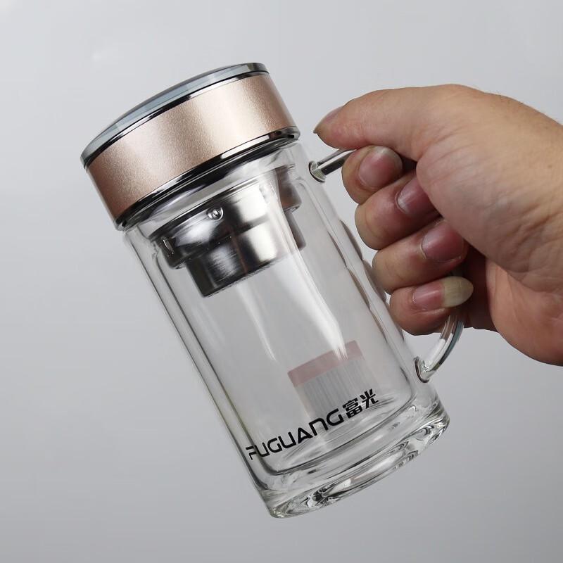 FUGUANG Yiming Double-Layer Glass Office Cup, 340ml