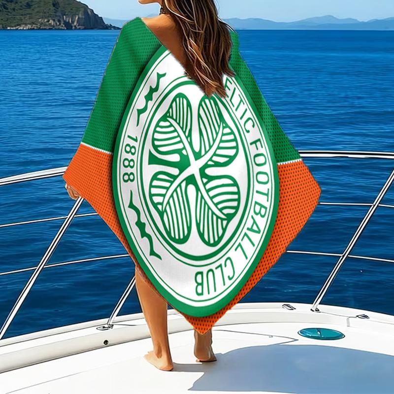 Cel-tic Football Club Crest Printed Beach Towel, Super Soft Microfiber, Perfect Gift Birthday, for Pool, Beach, Travel, for family and friends
