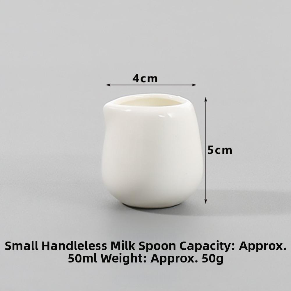 1pc Single Unit Ceramics Creamer Container White Color Ceramics Cup Pitcher Tableware Use