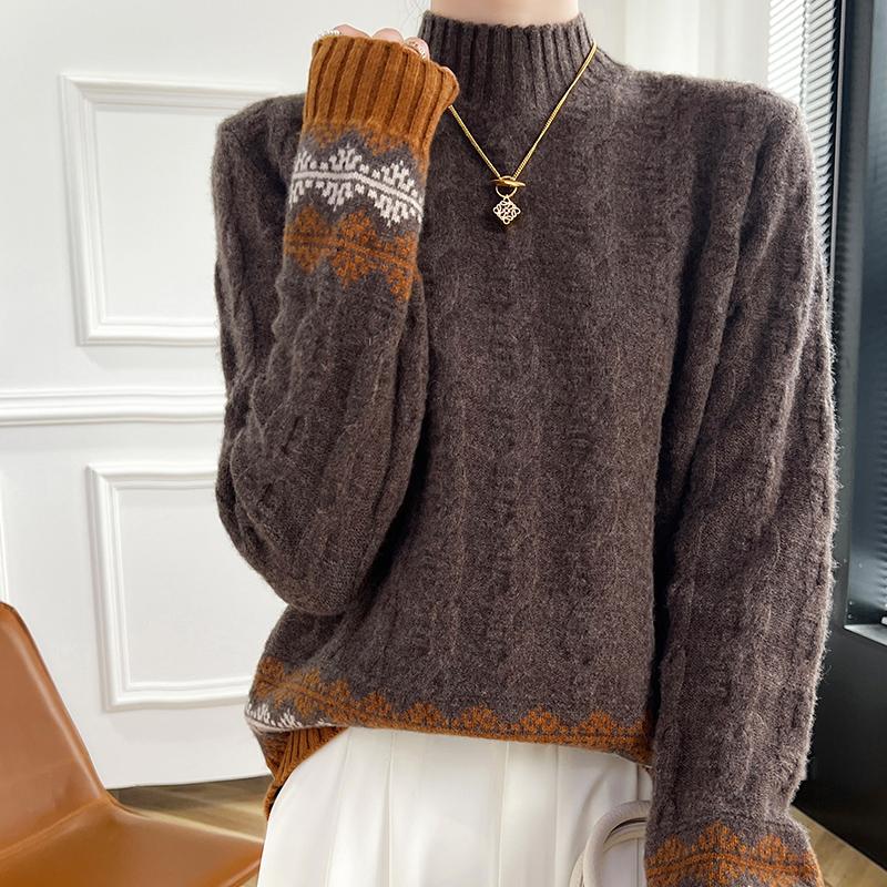 Женский кашемировый свитер Qinghe кашемир 30% кашемир 70% шерсть осенне-зимний кашемировый пуловер утолщенный мягкий и теплый