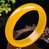 15MM Natural Icy Species Yellow Chalcedony Bracelet Fashionable Charm Emerald Bangle Women's Gift