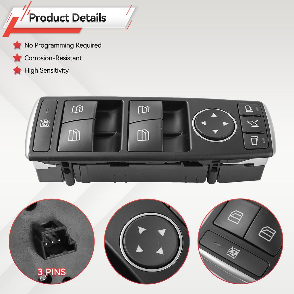 1669054400 Левый переключатель управления стеклоподъемником со складыванием для Mercedes Benz W212 W246 W176 W156 W117 W204 C-Class CLA A1669054400