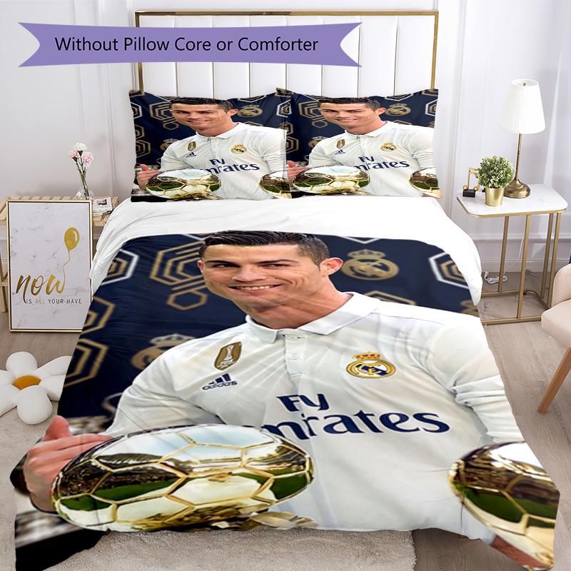 Постельное белье Cristiano Ronaldo Дышащий пододеяльник с наволочками Декорационное постельное белье для спальни Украшение для дома Подарок на день рождения