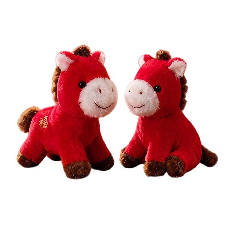 Chinese Style Plush Horse Keychain Creative Chinese New Year Gift Car Decoration