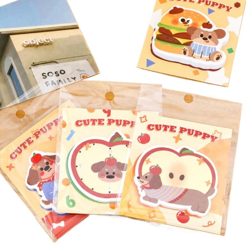 Kawai Ins Cute Sausage Puppy Notes Special Shaped Tearable Message Sticky Cartoon High Value N Times Sticker Lovely Memo Pad