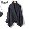 Sibaishe Women's Loose-Fit Lapel Toggle Coat